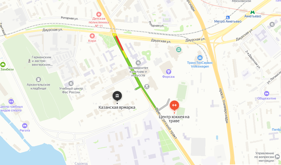 Ледовый каток Казань ВДНХ на площадке Ярмарки: схема проезда указано на карте Яндекс.